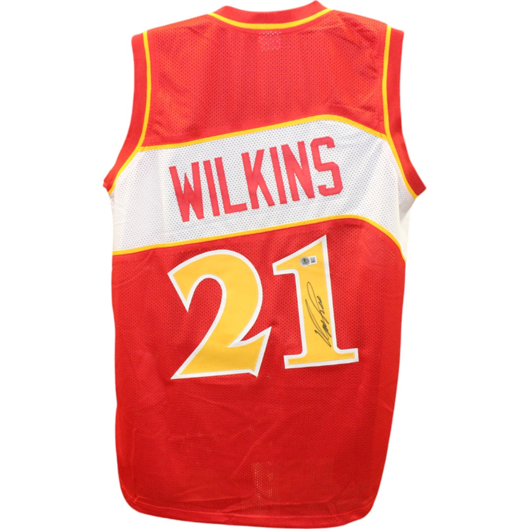 Dominique Wilkins Autographed Pro Style Red XL Jersey Beckett Witness 49735