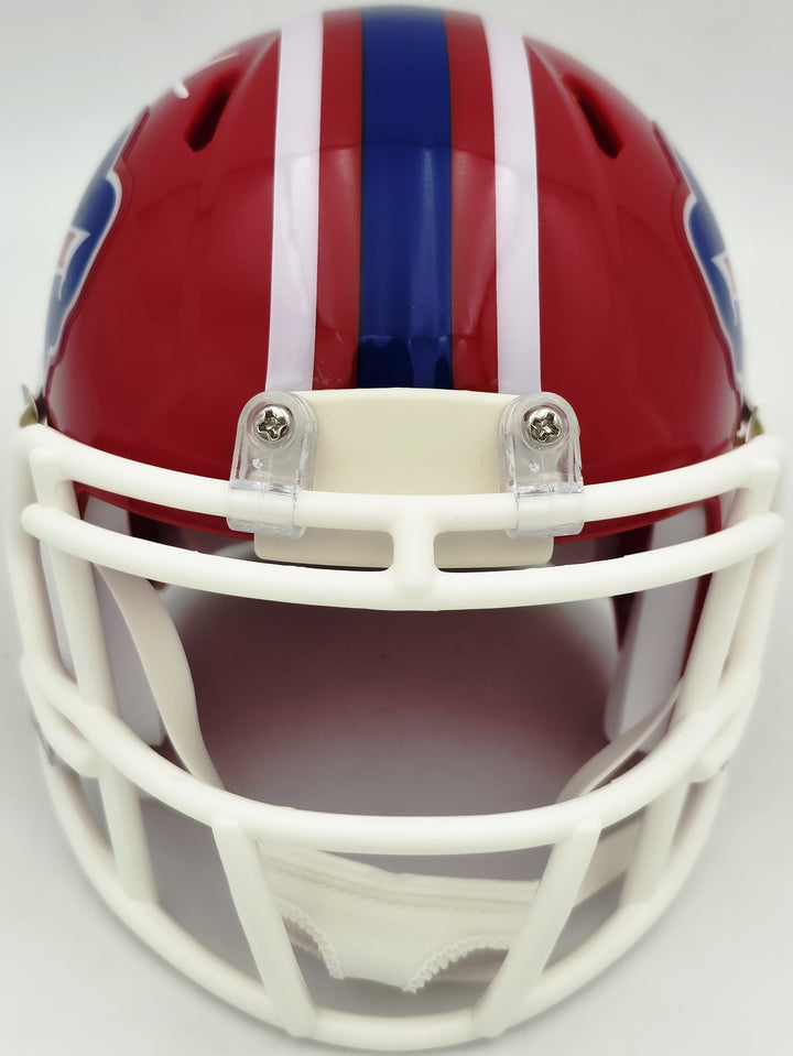 DJ Moore Signed Buffalo Bills Red 1987-01 Throwback Speed Mini Helmet