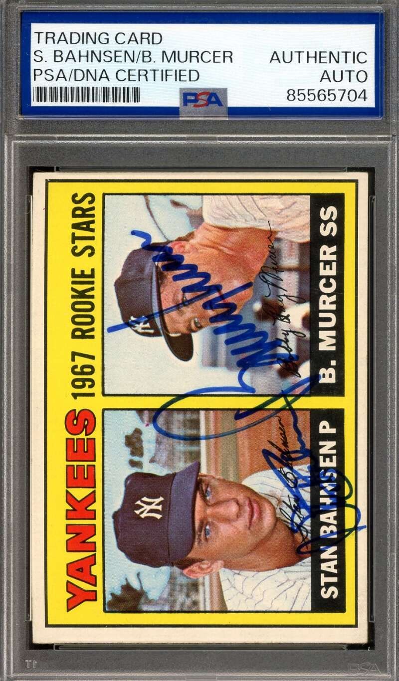 Stan Bahnsen Bobby Murcer PSA DNA Signed 1967 Topps Rookie Autograph