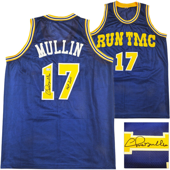 Golden State Warriors Chris Mullin Signed Blue Jersey "HOF 2011" Beckett Witness