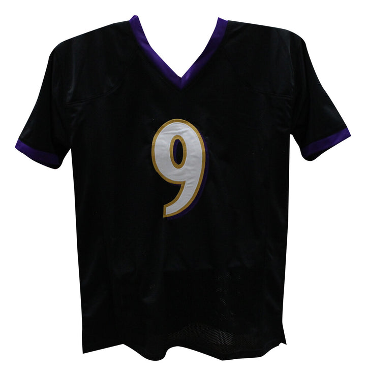 Justin Tucker Autographed/Signed Pro Style Black XL Jersey Beckett 39569