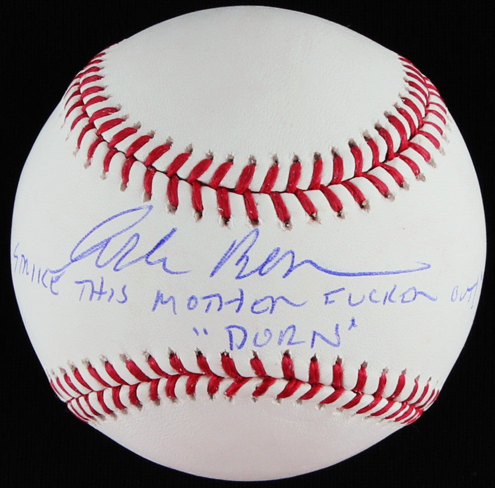 CORBIN BERNSEN "STRIKE THIS MOTHERF***ER OUT DORN" AUTO BALL MAJOR LEAGUE MOVIE