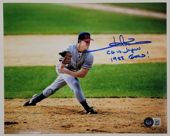 Jim Abbott signed "CG vs Japan, USA Gold" 8x10 Photo ~ Beckett BAS Witness