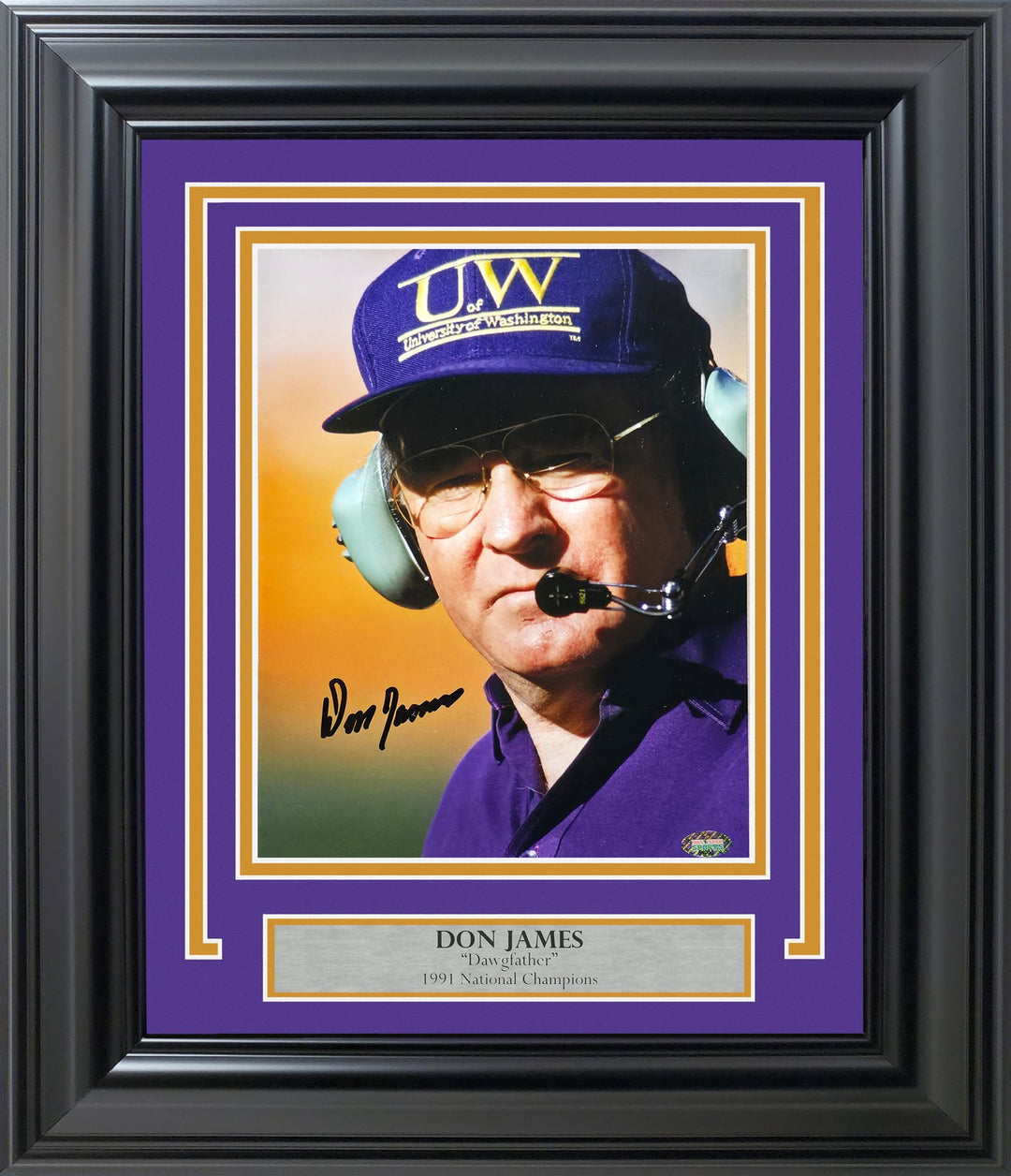 Don James Signed Framed 8x10 Photo Washington Huskies MCS Holo