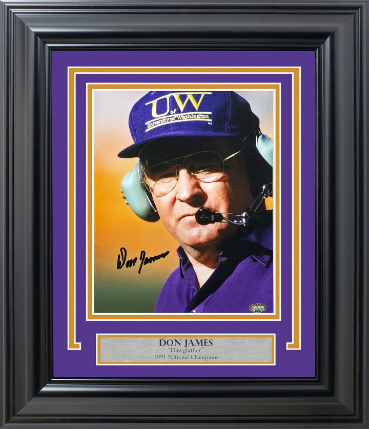 Don James Signed Framed 8x10 Photo Washington Huskies MCS Holo