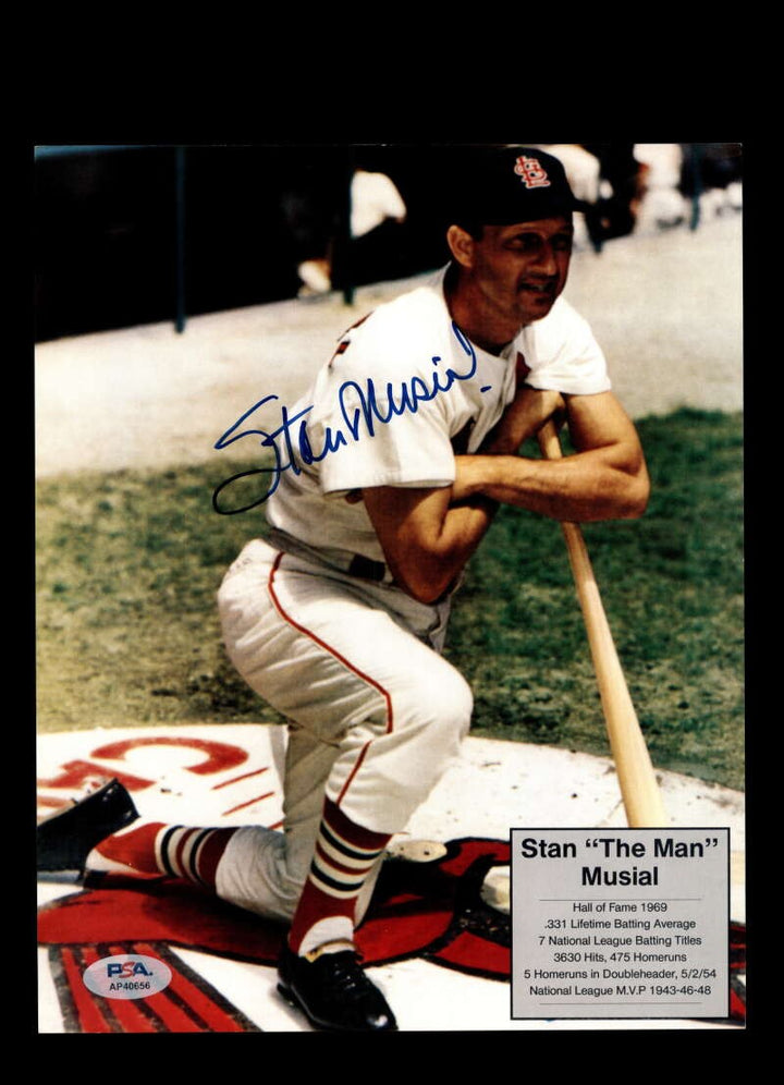 Stan Musial PSA DNA Autograph 8x10 Photo Signed Cardinals
