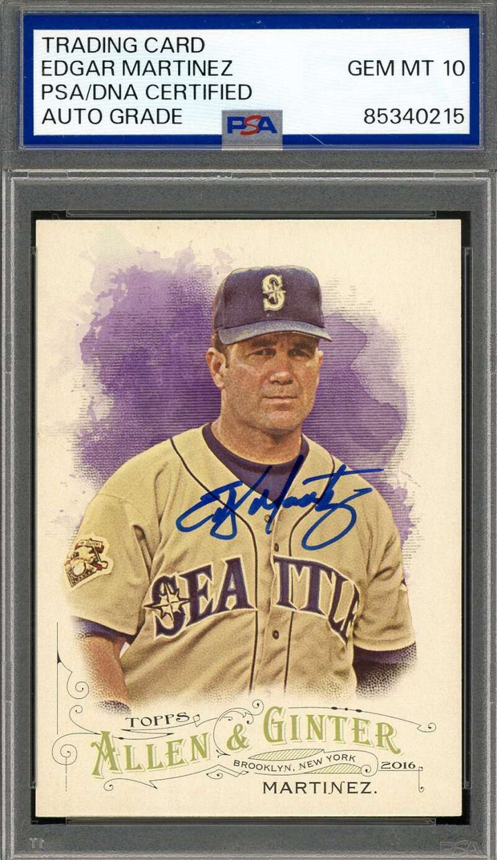 Edgar Martinez Gem Mint 10 PSA DNA Signed 2016 Topps Allen & Ginter Autograph