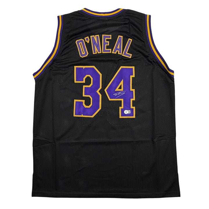 Signed SHAQUILLE SHAQ O'NEAL Los Angeles Black Jersey JSA COA Auto