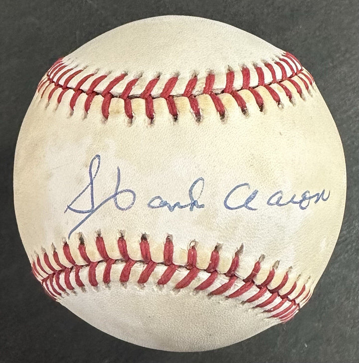 Hank Aaron Signed Official NL Baseball Atlanta Braves Autograph PSA COA HOF