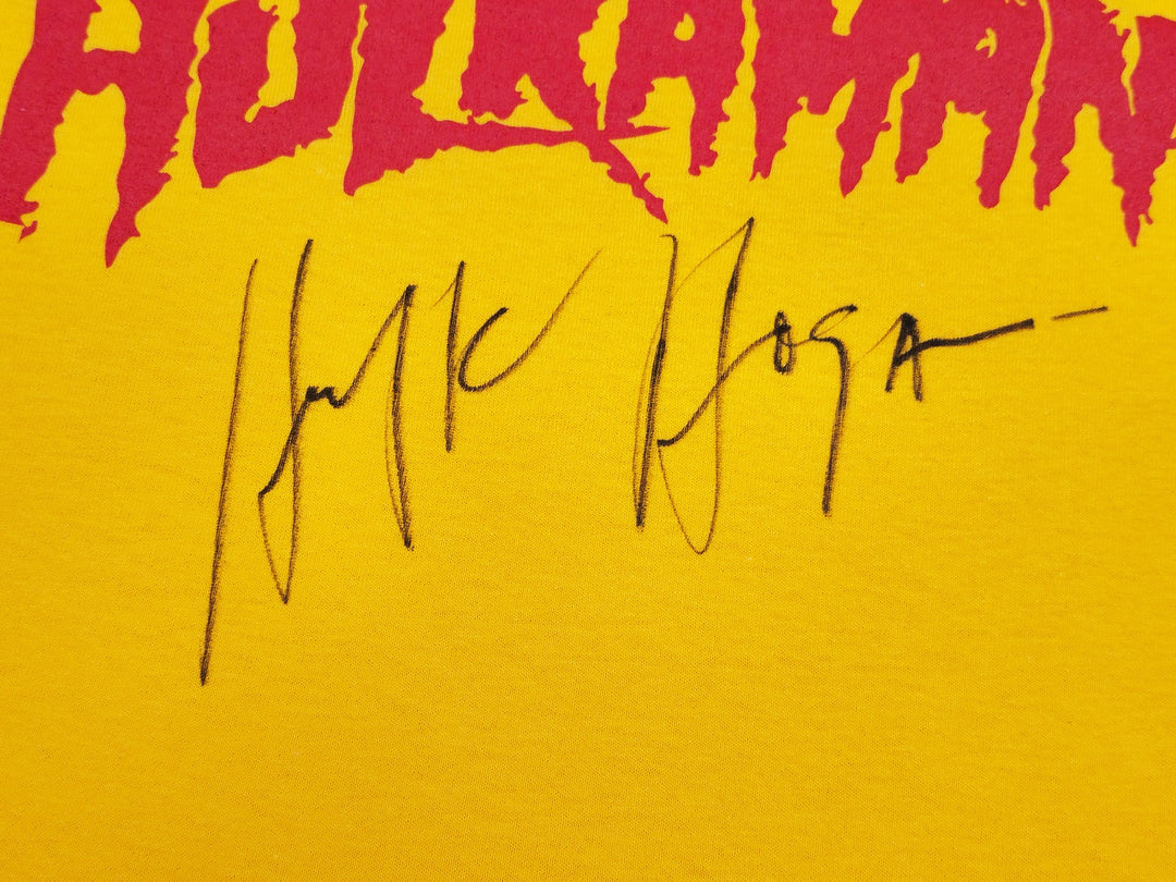 Hulk Hogan Autographed Signed Yellow WWE Hulkamania T-Shirt JSA