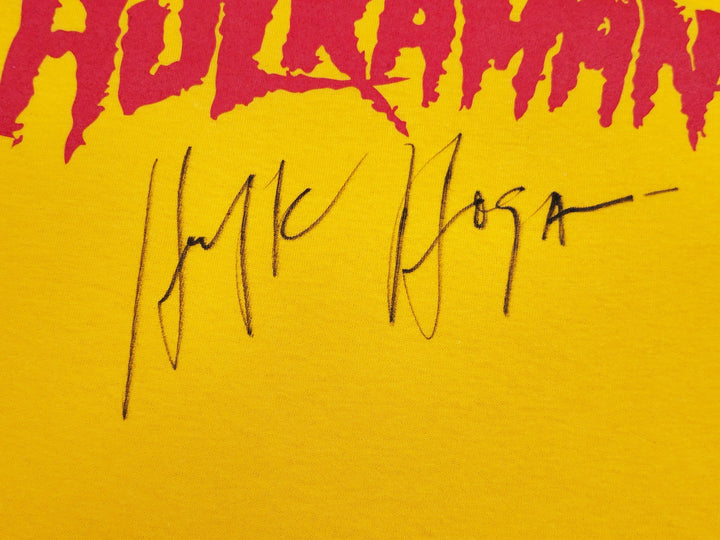 Hulk Hogan Autographed Signed Yellow WWE Hulkamania T-Shirt JSA