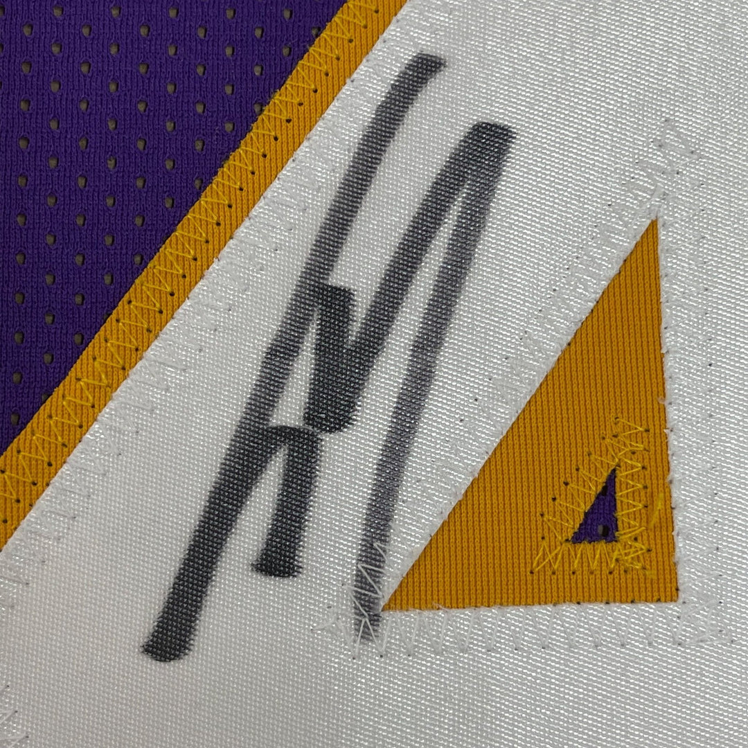 Framed Autographed/Signed Shaquille Shaq O'Neal 33x42 LA Split Jersey COA