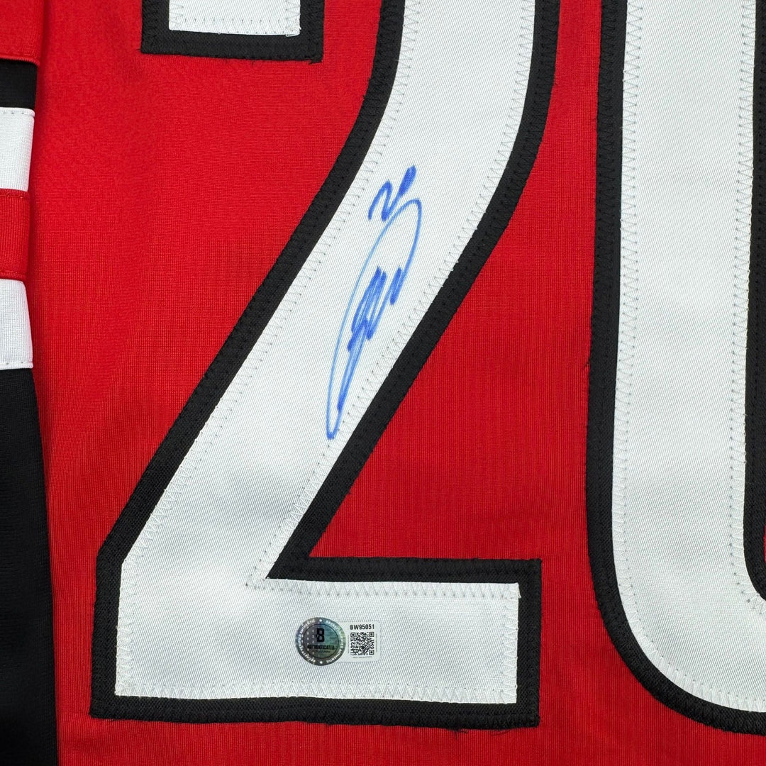 Autographed/Signed Sebastian Aho Carolina Red Hockey Jersey Beckett BAS COA