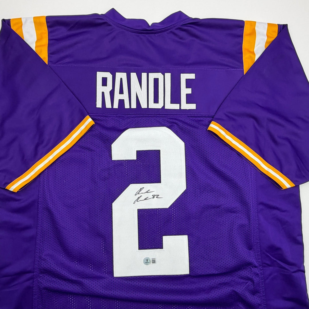 Autographed/Signed Rueben Randle LSU Purple College Football Jersey Beckett COA