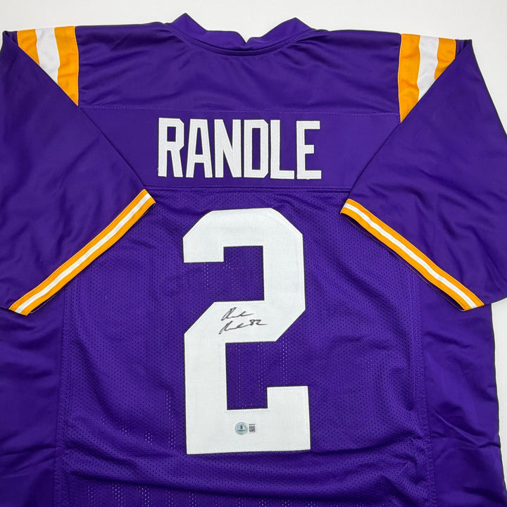 Autographed/Signed Rueben Randle LSU Purple College Football Jersey Beckett COA