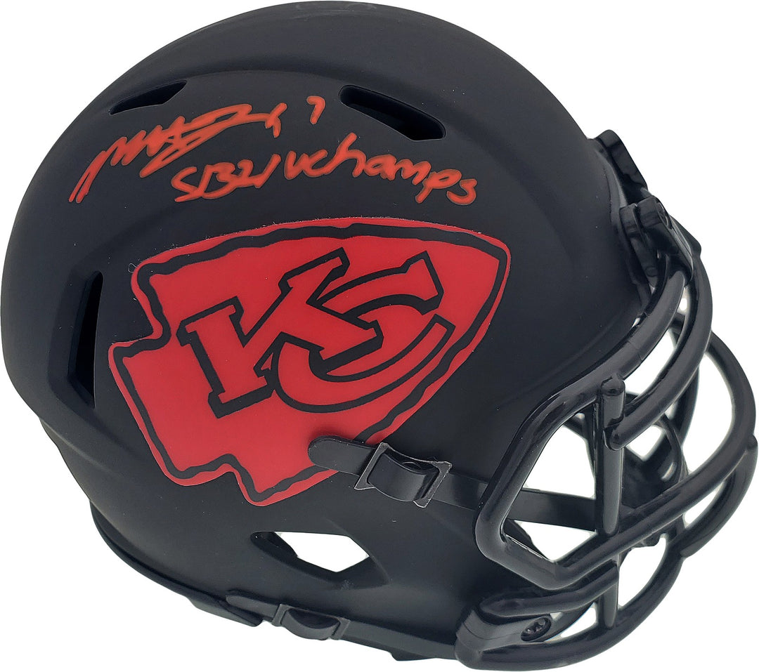 Mecole Hardman Signed Kansas City Chiefs Eclipse Black Speed Mini Helmet Beckett