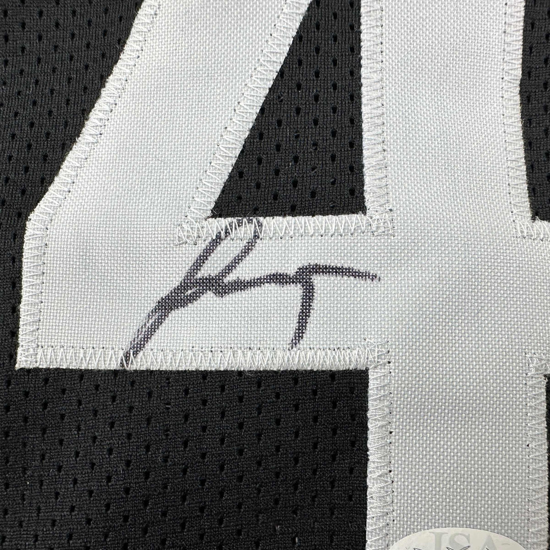 Autographed/Signed Jalen Green #4 Houston Black Basketball Jersey JSA COA