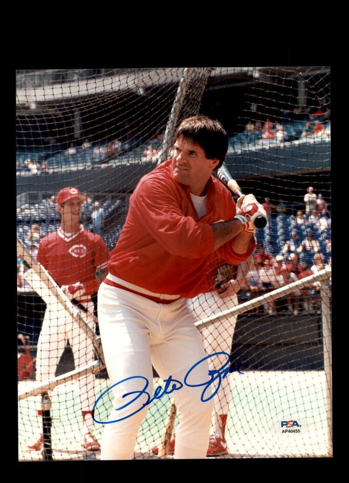 Pete Rose PSA DNA Signed 8x10 Photo Autographed Reds