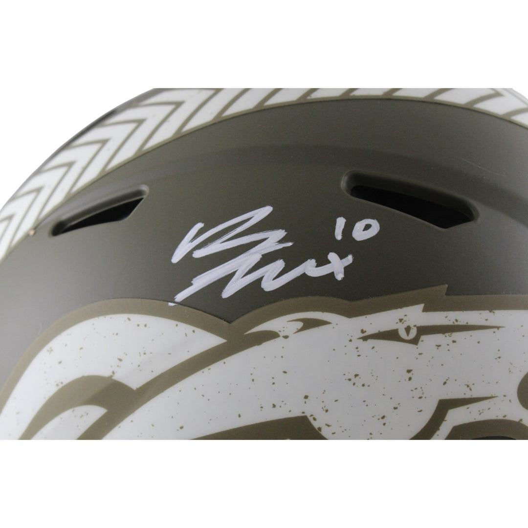 Bo Nix Autographed Denver Broncos Authentic 22 STS Helmet Beckett Witness 55145