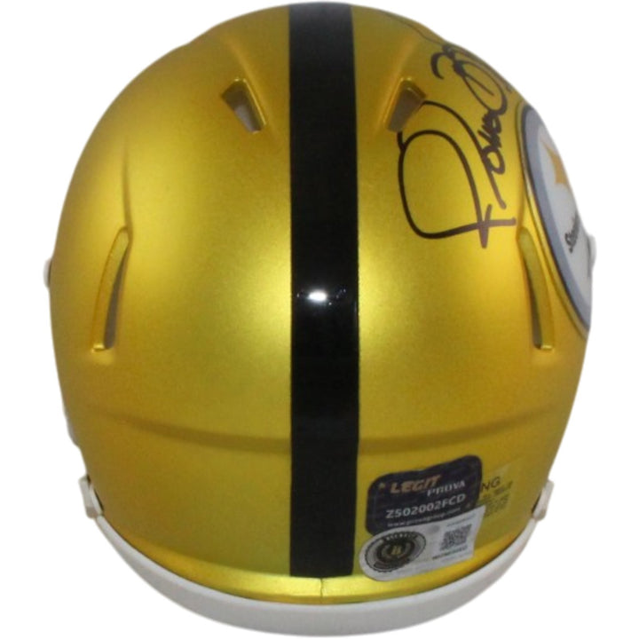 Jerome Bettis Signed Pittsburgh Steelers Blaze Mini Helmet Beckett WIT 57535