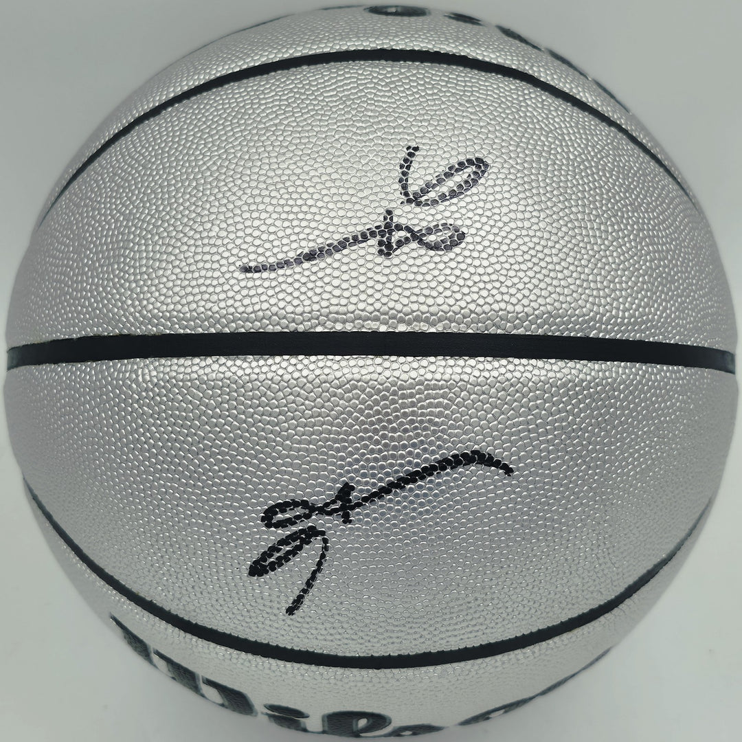 Allen Iverson Auto Platinum Edition Composite Leather Basketball 76ers Beckett