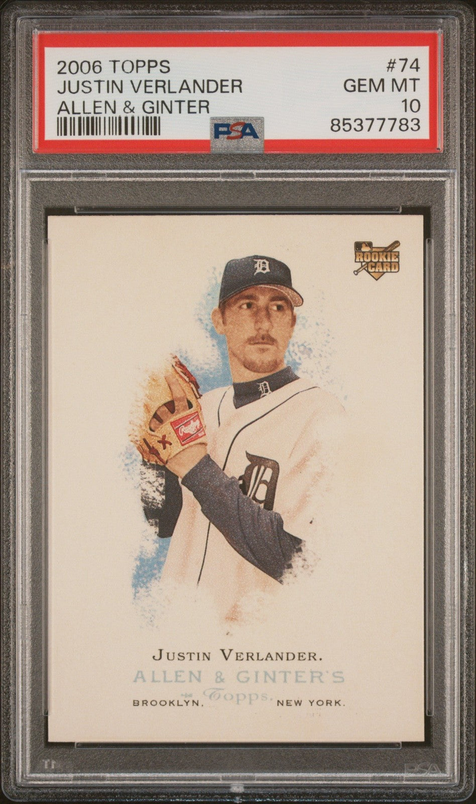 Graded 2006 Topps Allen & Ginter Justin Verlander #74 RC Card PSA 10