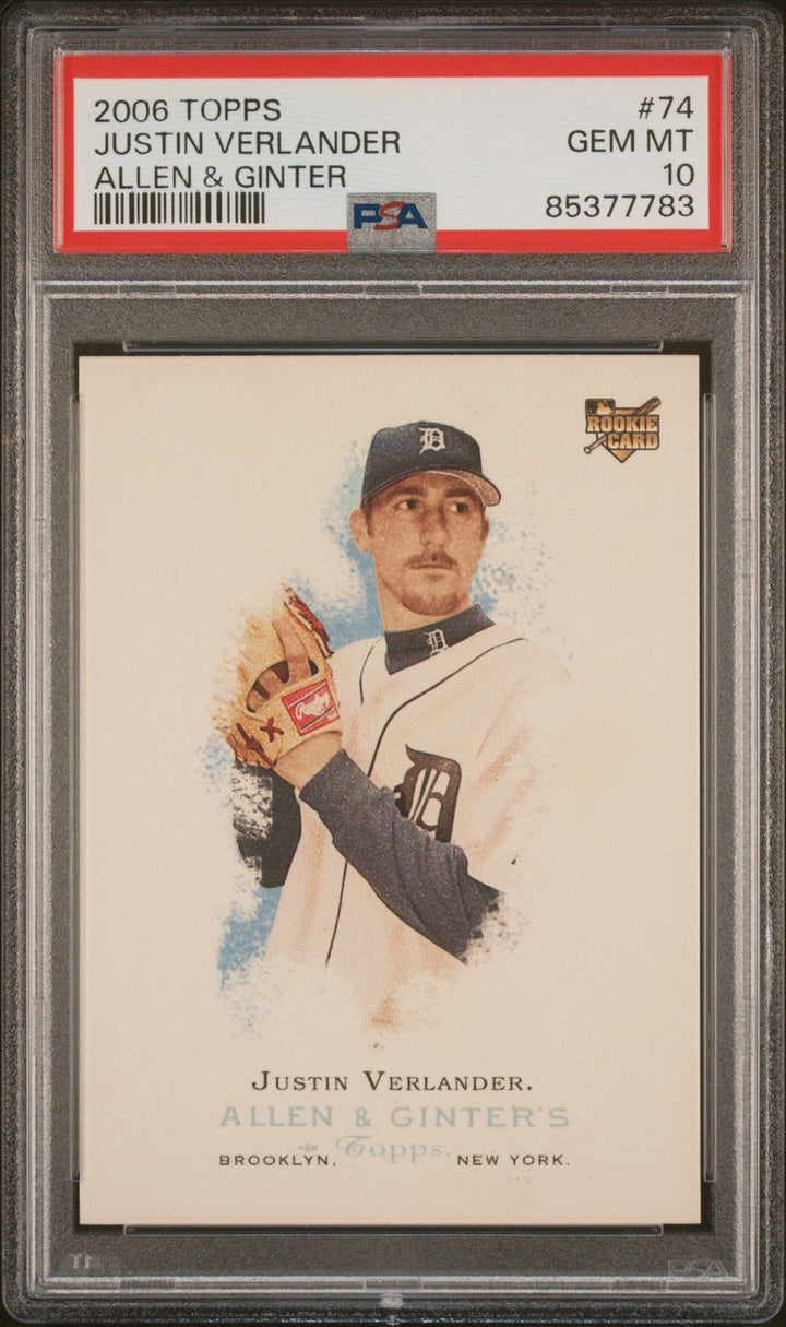 Graded 2006 Topps Allen & Ginter Justin Verlander #74 RC Card PSA 10