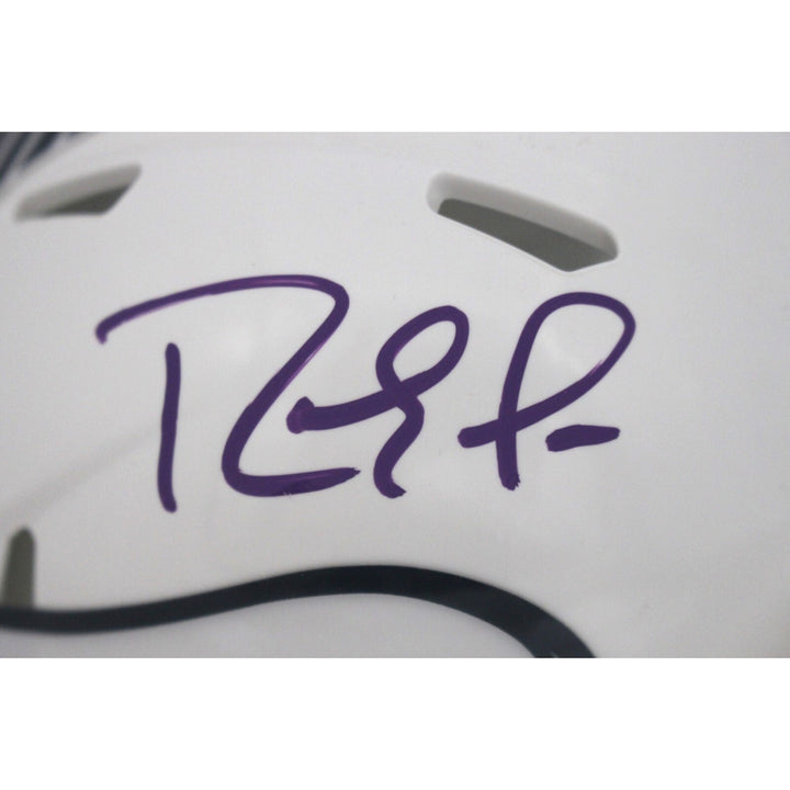 Randy Moss Autographed Minnesota Vikings 24 STS Mini Helmet Beckett 48892