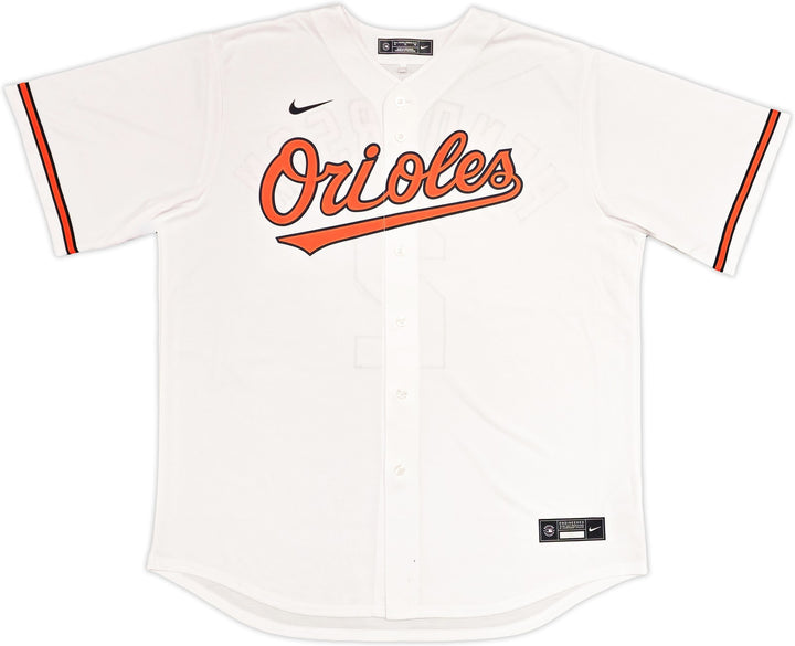 Baltimore Orioles Gunnar Henderson Signed White Nike Jersey Size XL Beckett Wit