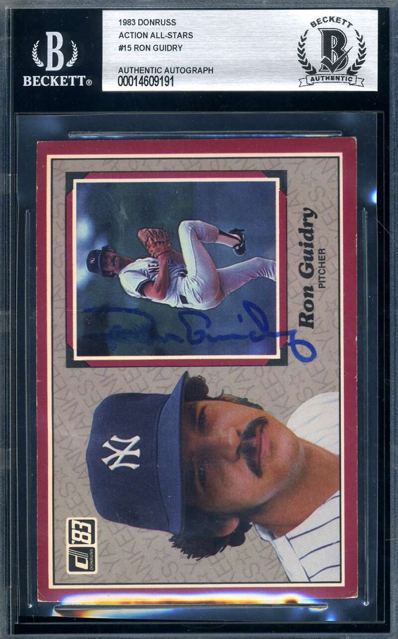 Ron Guidry Beckett Signed 1983 Donruss Action All Stars Autograph