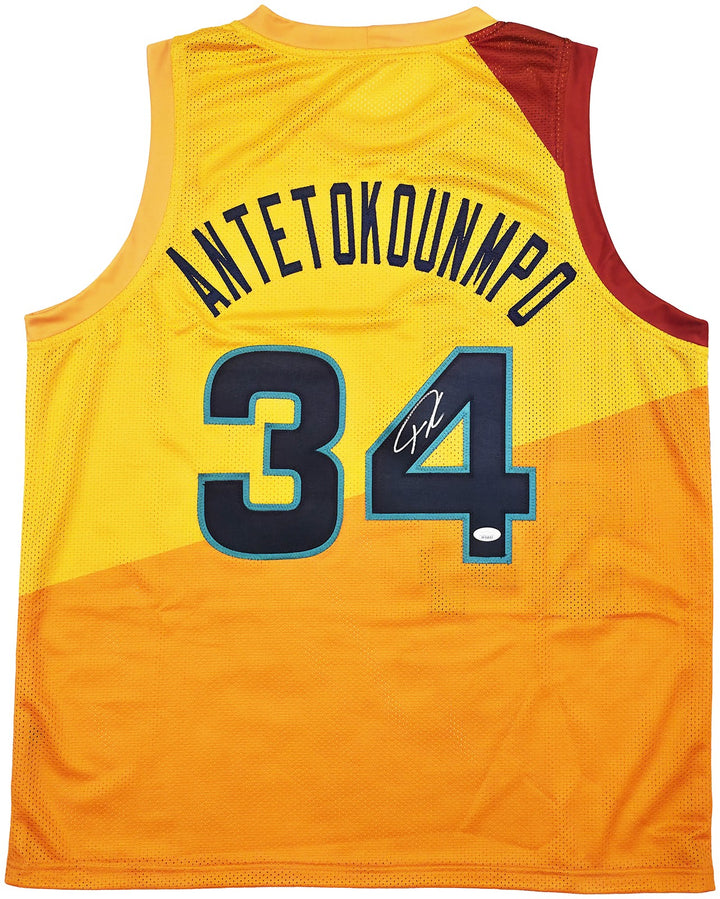 Team Greece Giannis Antetokounmpo Autographed Signed Yellow Jersey JSA