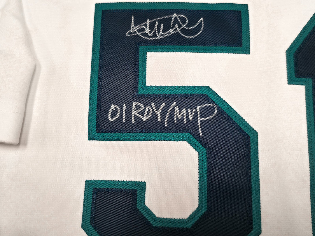 Mariners Ichiro Suzuki Auto White M&N Cooperstown 2001 ASG Jersey 48 01 ROY/MVP