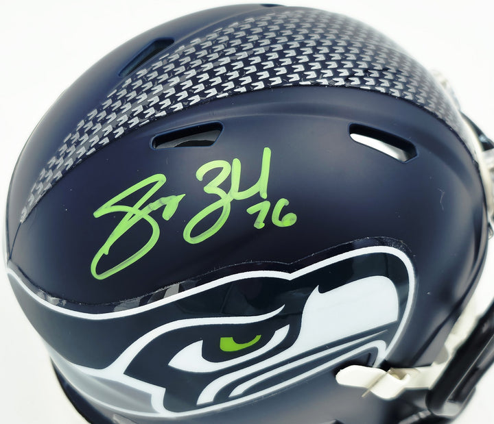 Grey Zabel Signed Seattle Seahawks Blue Speed Mini Helmet MCS Holo