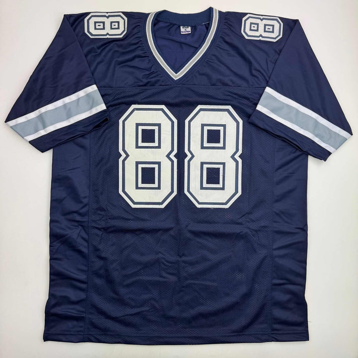 Autographed/Signed Dez Bryant Dallas Blue Football Jersey Beckett BAS COA