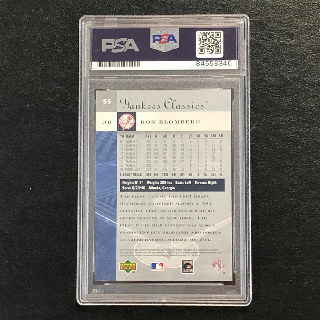2004 Upper Deck Yankees Classics #55 Ron Blomberg Signed Card PSA Slabbed Auto Y