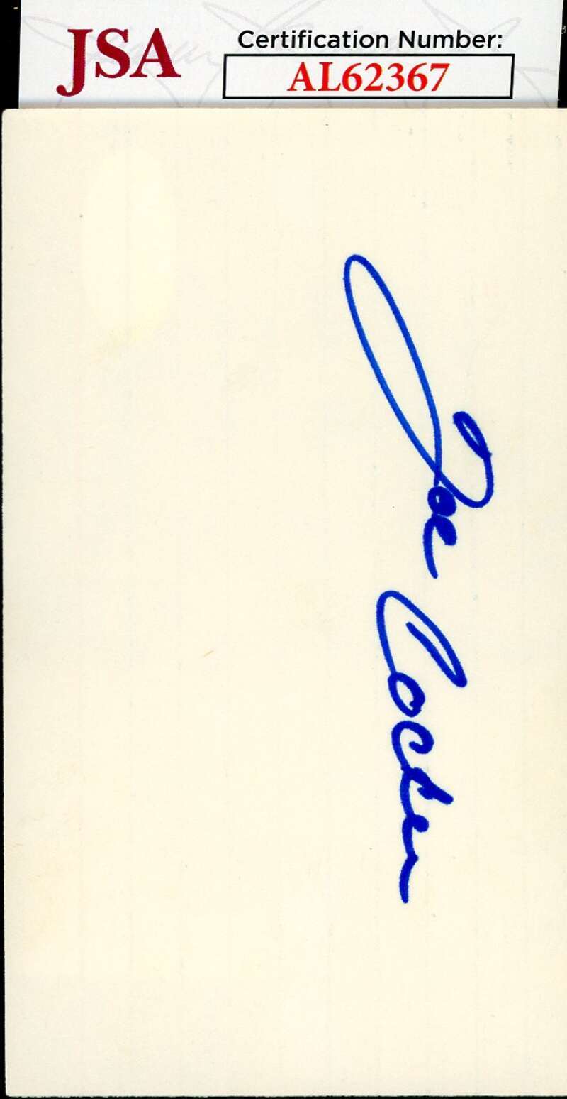 Joe Cocker JSA Coa Signed 3x5 Index Card Autograph