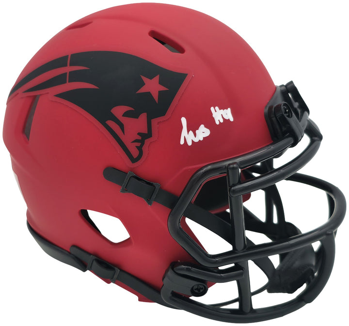 Kayshon Boutte Signed Patriots Rave Red Speed Mini Helmet Beckett Witness