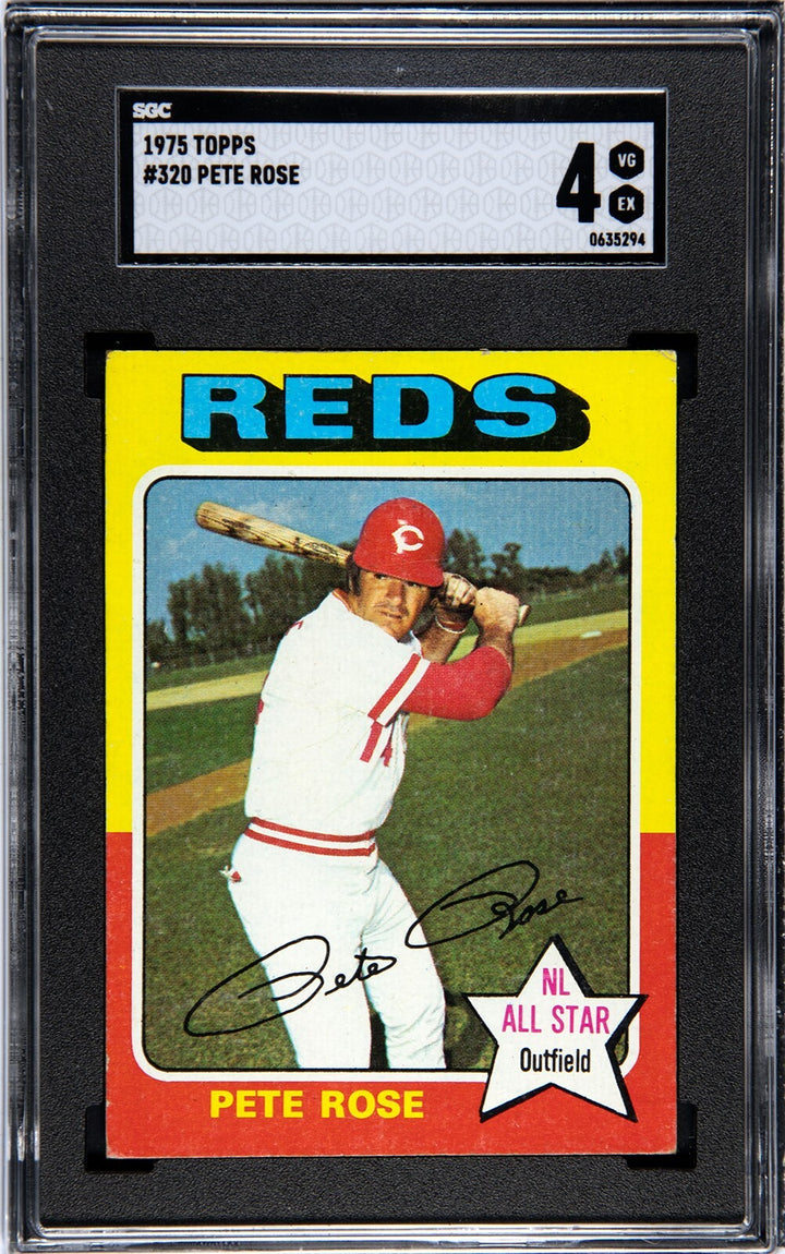 Pete Rose 1975 Topps Card #320- SGC Graded 4 VG-EX (Cincinnati Reds/Big Red Mach