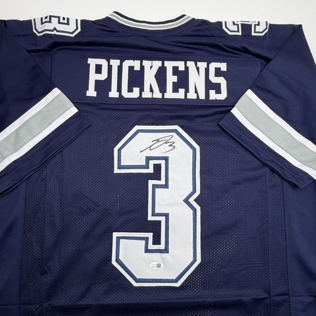 Autographed/Signed George Pickens Dallas Navy Blue Football Jersey JSA COA