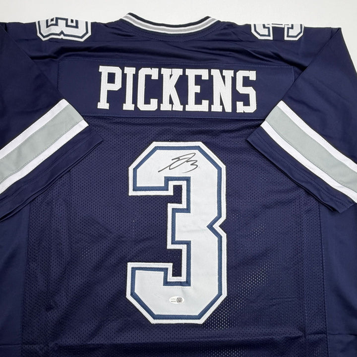 Autographed/Signed George Pickens Dallas Navy Blue Football Jersey JSA COA