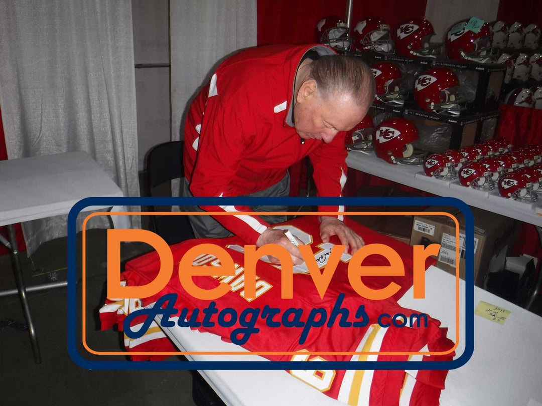 Len Dawson Autographed/Signed Pro Style Size XL Red Jersey Beckett 57032