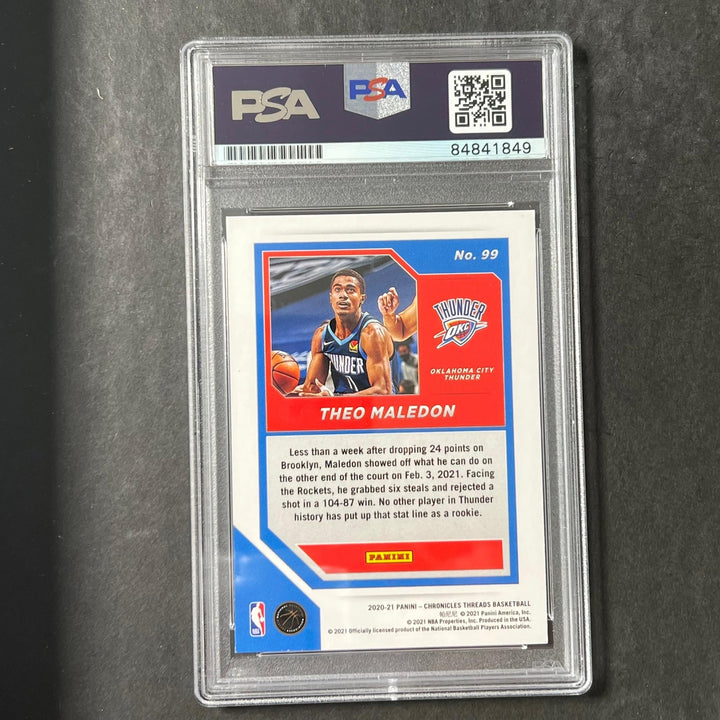 2020-21 Panini Chronicles Threads #99 Theo Maledon Signed Card AUTO PSA/DNA Slab