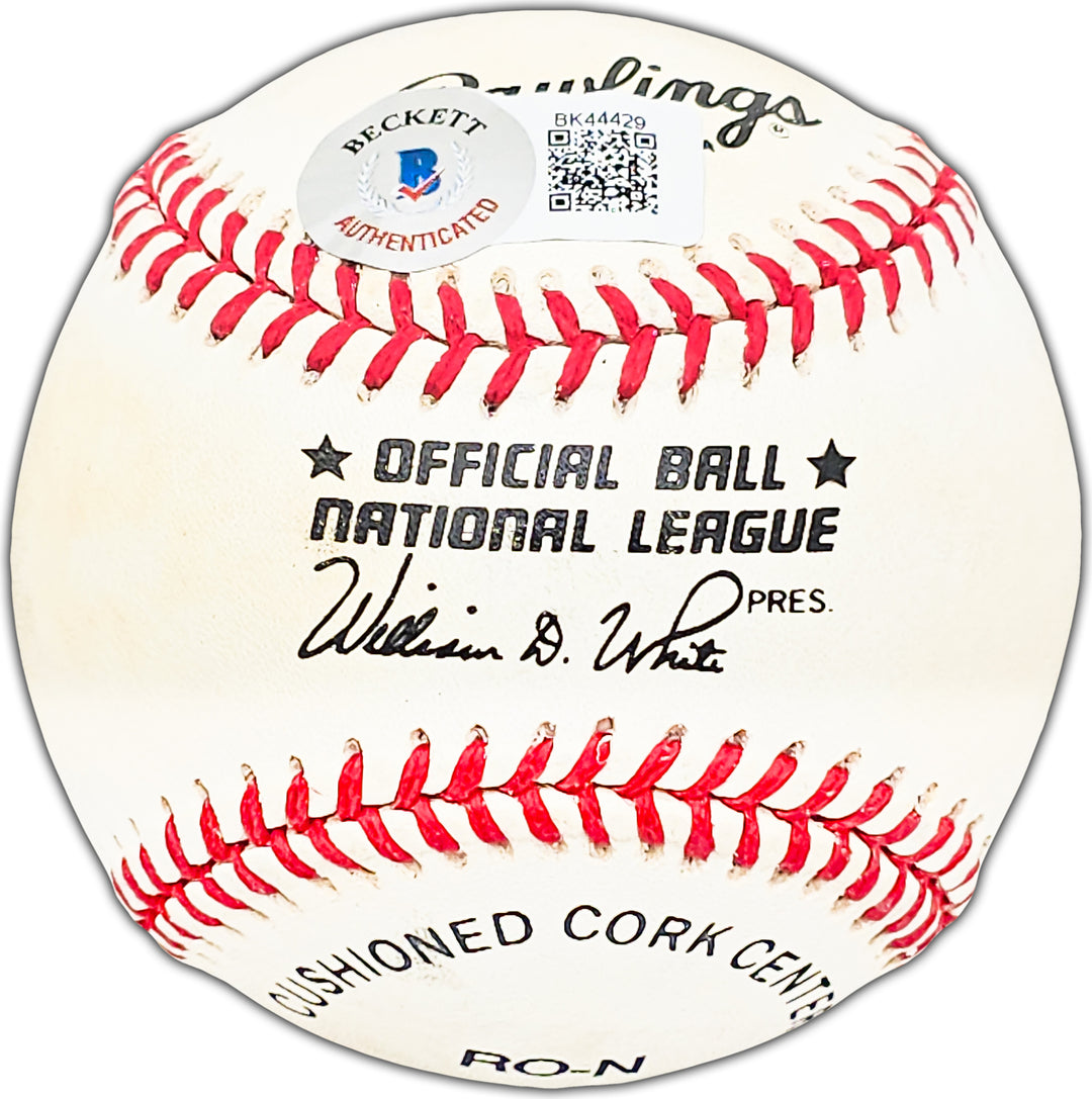 Harvey Haddix Autographed Signed NL Baseball Pittsburgh Pirates Beckett #BK44429