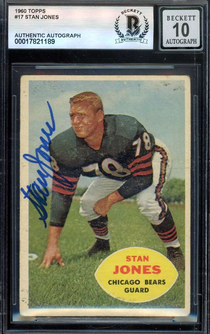 Stan Jones Gem Mint 10 Beckett BAS Signed 1960 Topps Autograph