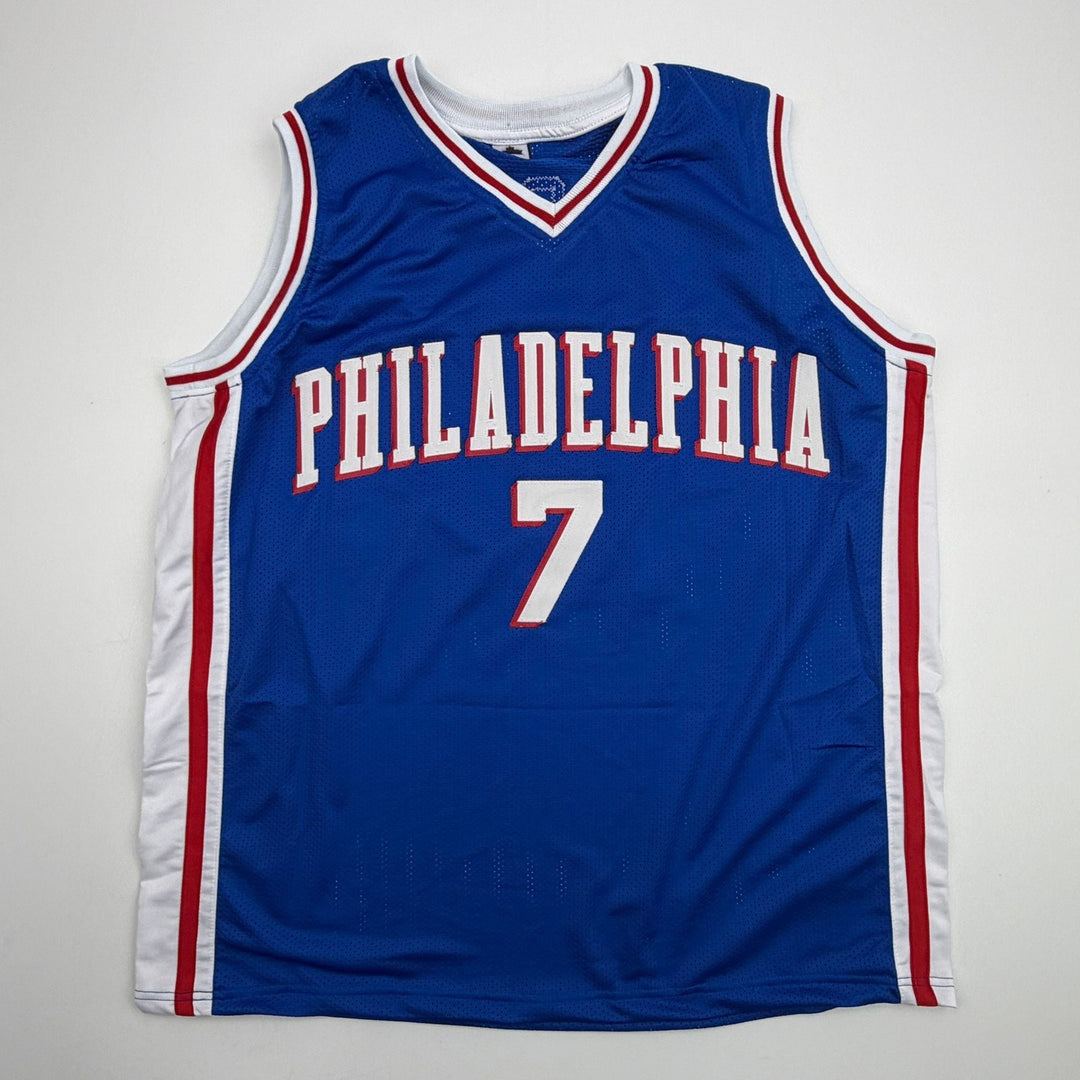 Autographed/Signed Jaylen Brown Philadelphia 76ers Blue Jersey Beckett COA