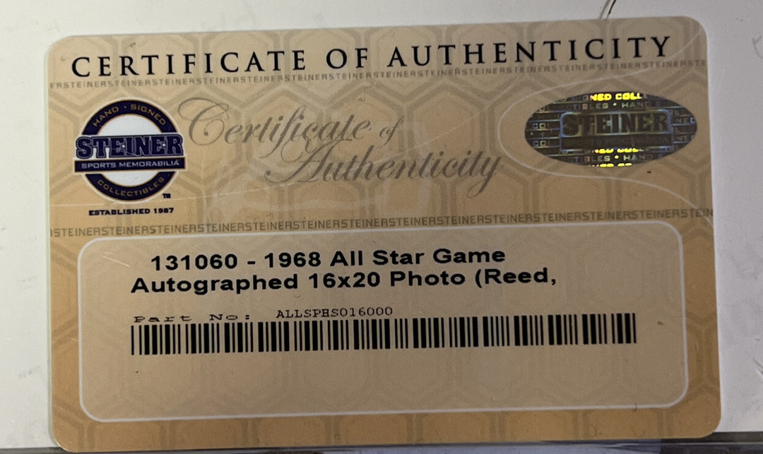 1968 NBA All Star game Msg signed photo framed Willis Reed Bill Russell Steiner