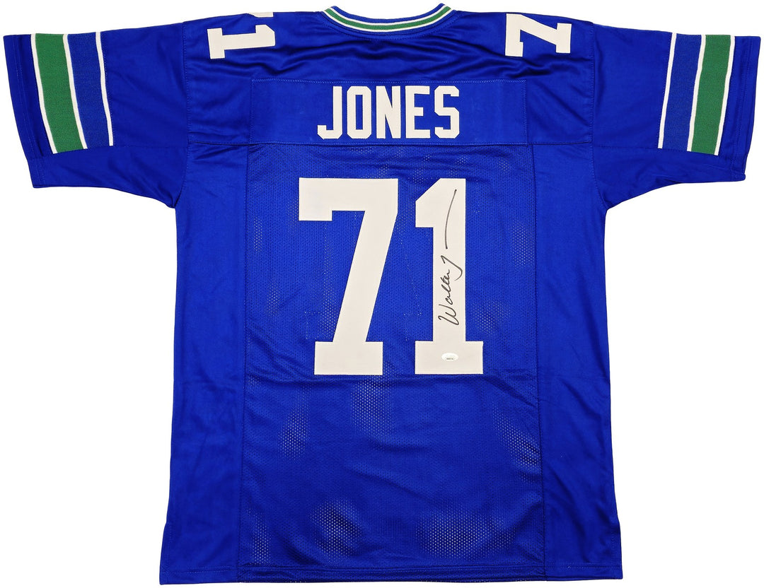 Seattle Seahawks Walter Jones Autographed Signed Blue Jersey JSA