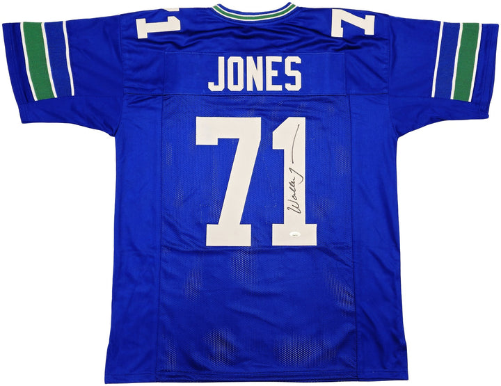 Seattle Seahawks Walter Jones Autographed Signed Blue Jersey JSA