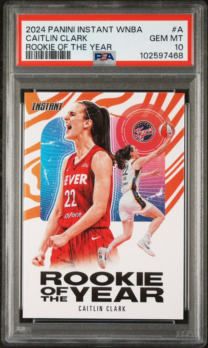 Graded 2024 Panini Instant WNBA Caitlin Clark #A RC of the Year Card PSA 10