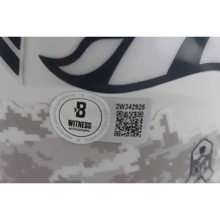 John Elway Autographed Denver Broncos 24 STS Mini Helmet Beckett Witness 50209